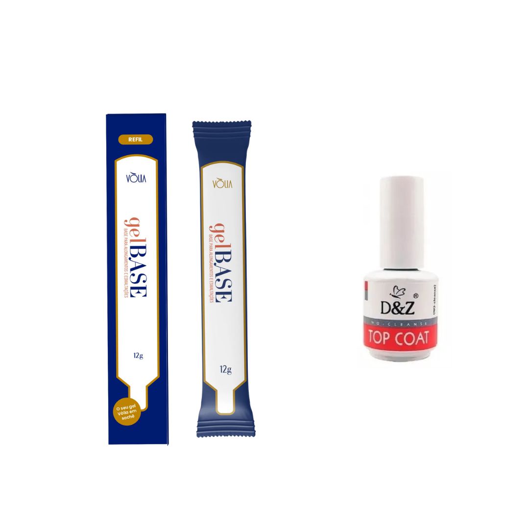 SACHÊ GEL BASE VOLIA COM TOP COAT D&Z - ALONG NAILS STORE