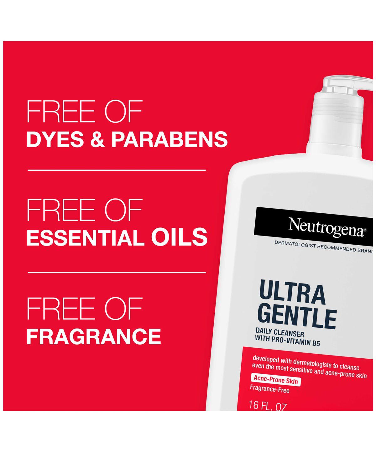 Neutrogena Ultra Gentle Daily Cleanser with ProVitamin B5 for Acne