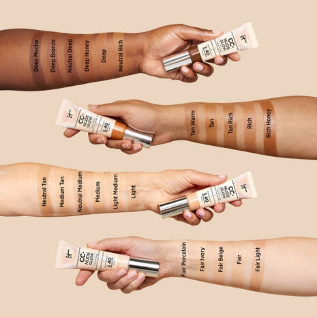 IT Cosmetics CC+ Nude Glow Lightweight Foundation + Glow Serum with SPF 40 and Niacinamide CC