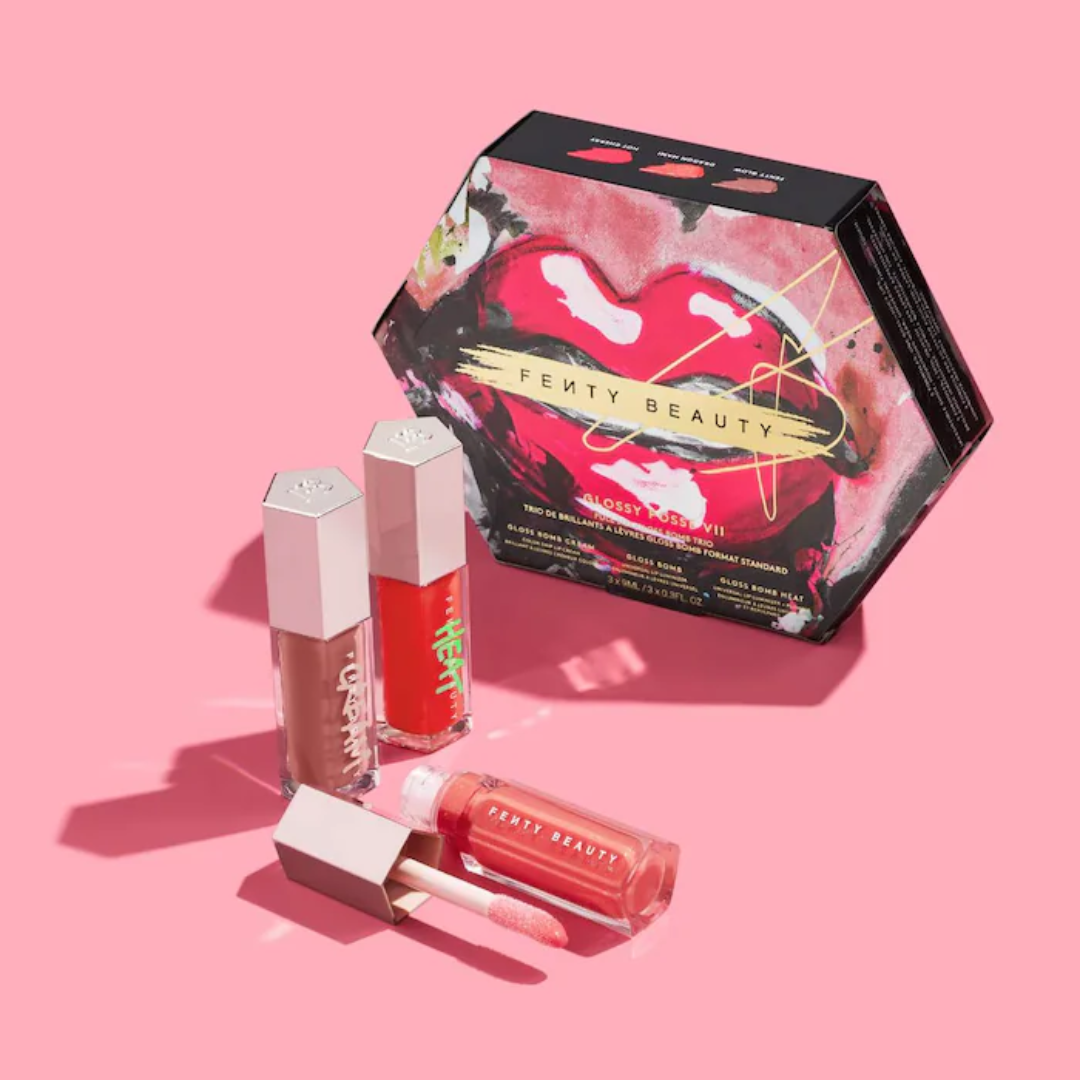 Trio de Glosses Fenty Beauty Glossy Posse VII Full-Size Gloss Bomb