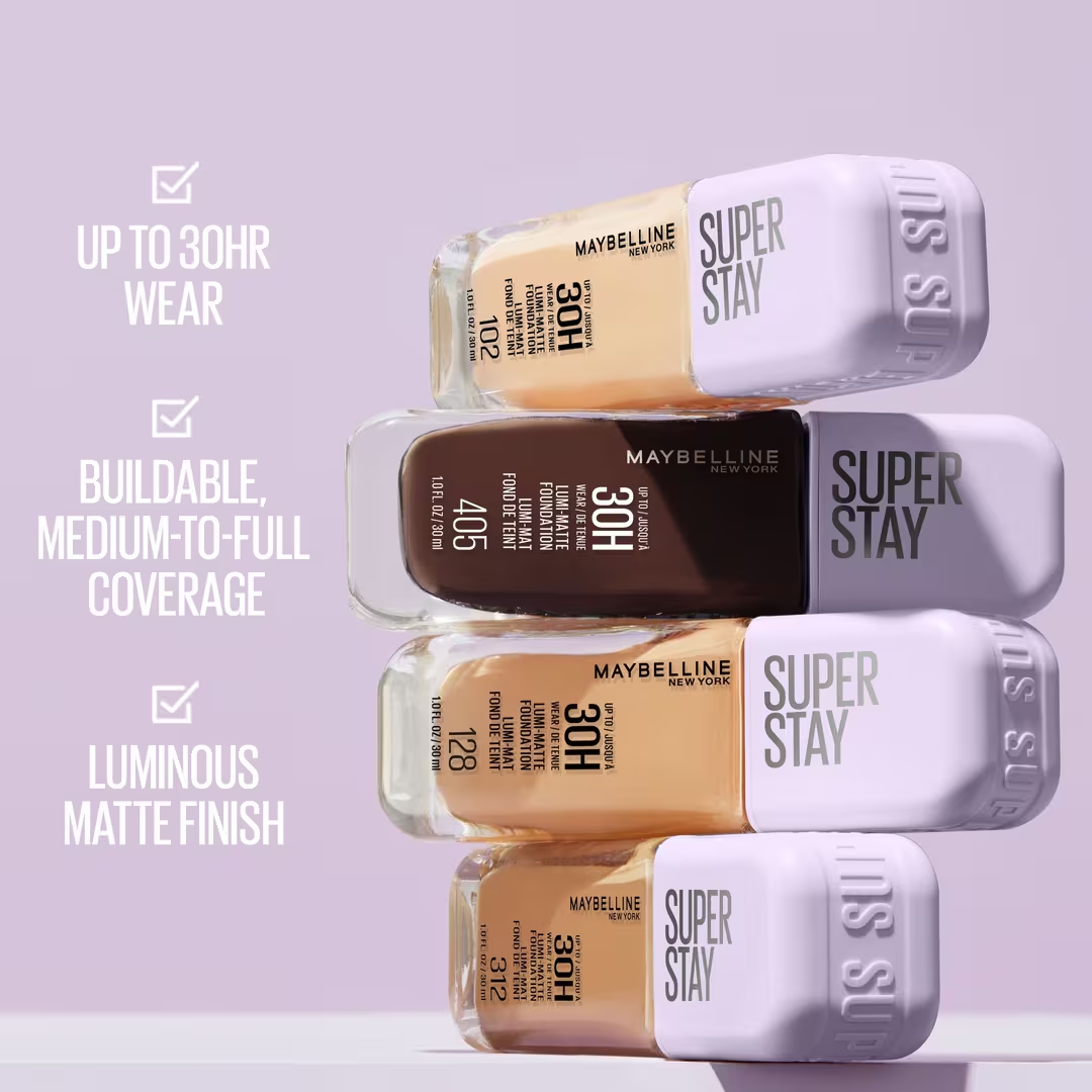 Base Líquida Maybelline Super Stay Up to 30HR Wear Lumi-Matte