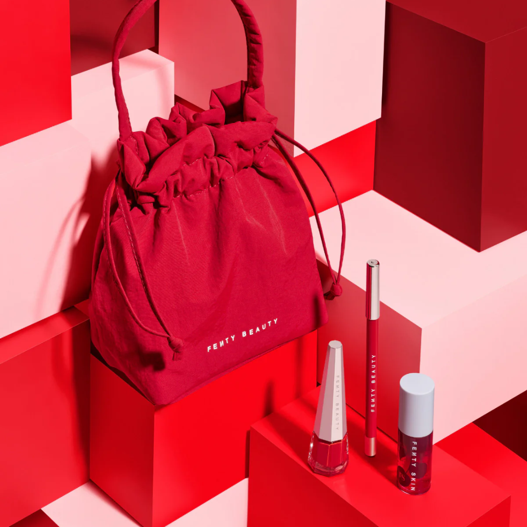 Kit Labial Fenty Beauty Cherry Mouth 3-Piece Lip Set + Pouch