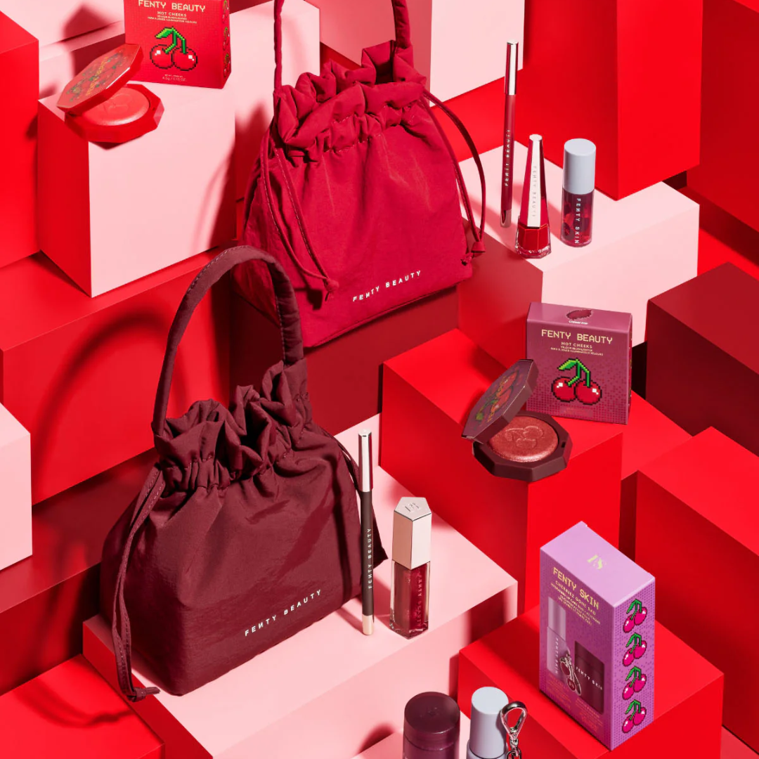 【未開封】The Cherry Trio Set Cherry Kit Labial Fenty Beauty Cherry Mouth 3-Piece Lip Set + Pouch