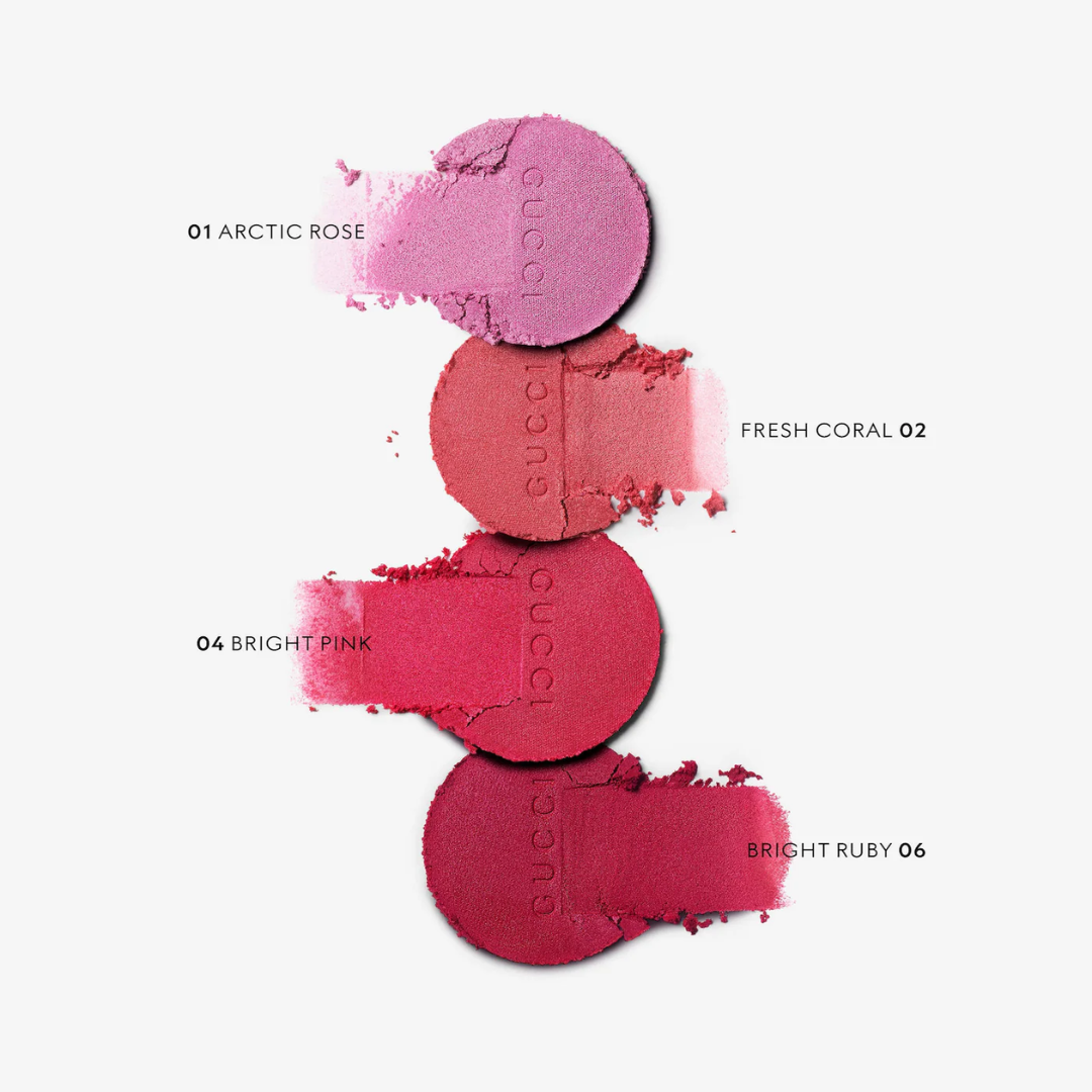 Blush Gucci Glow Dewy Powder Blush | Cor: 02 Fresh Coral - Imports MDM