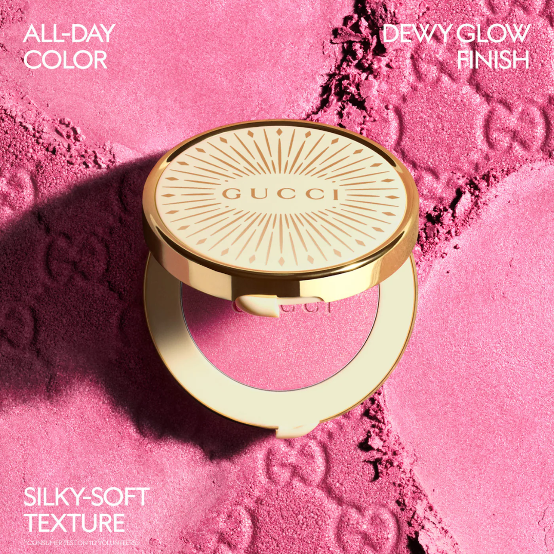 Blush Gucci Glow Dewy Powder Blush | Cor: 02 Fresh Coral - Imports MDM
