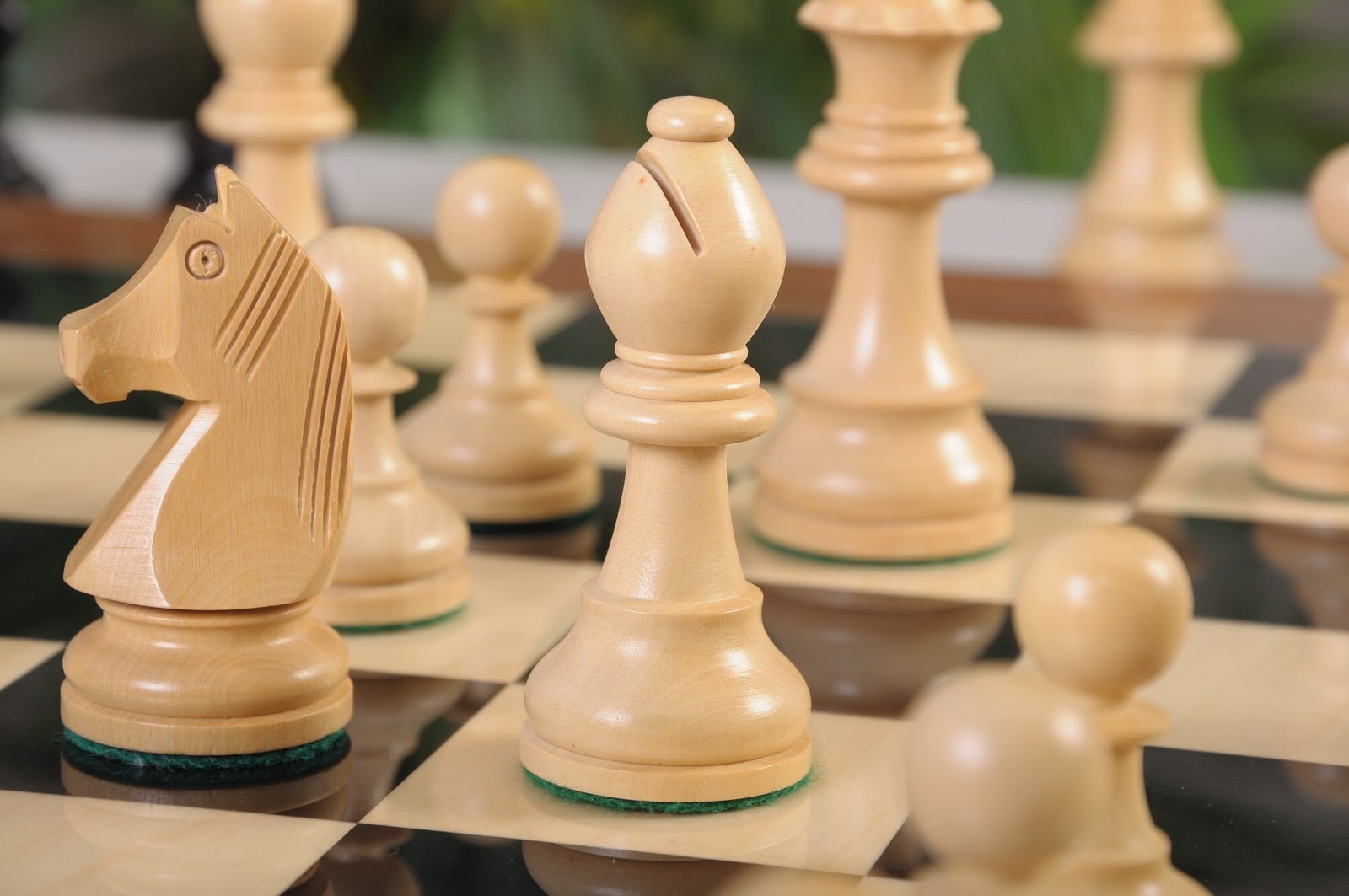 Conjunto profissional de xadrez - Peças German knight + tabuleiro