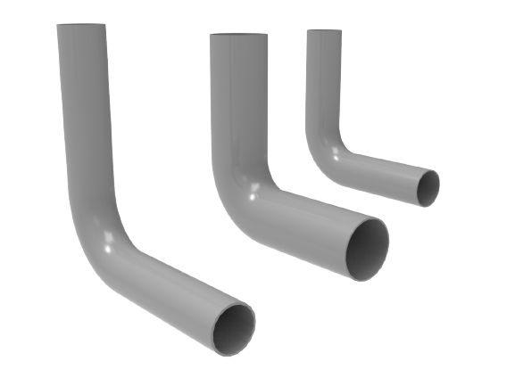 Vista lateral da Curva de PVC 3/4.