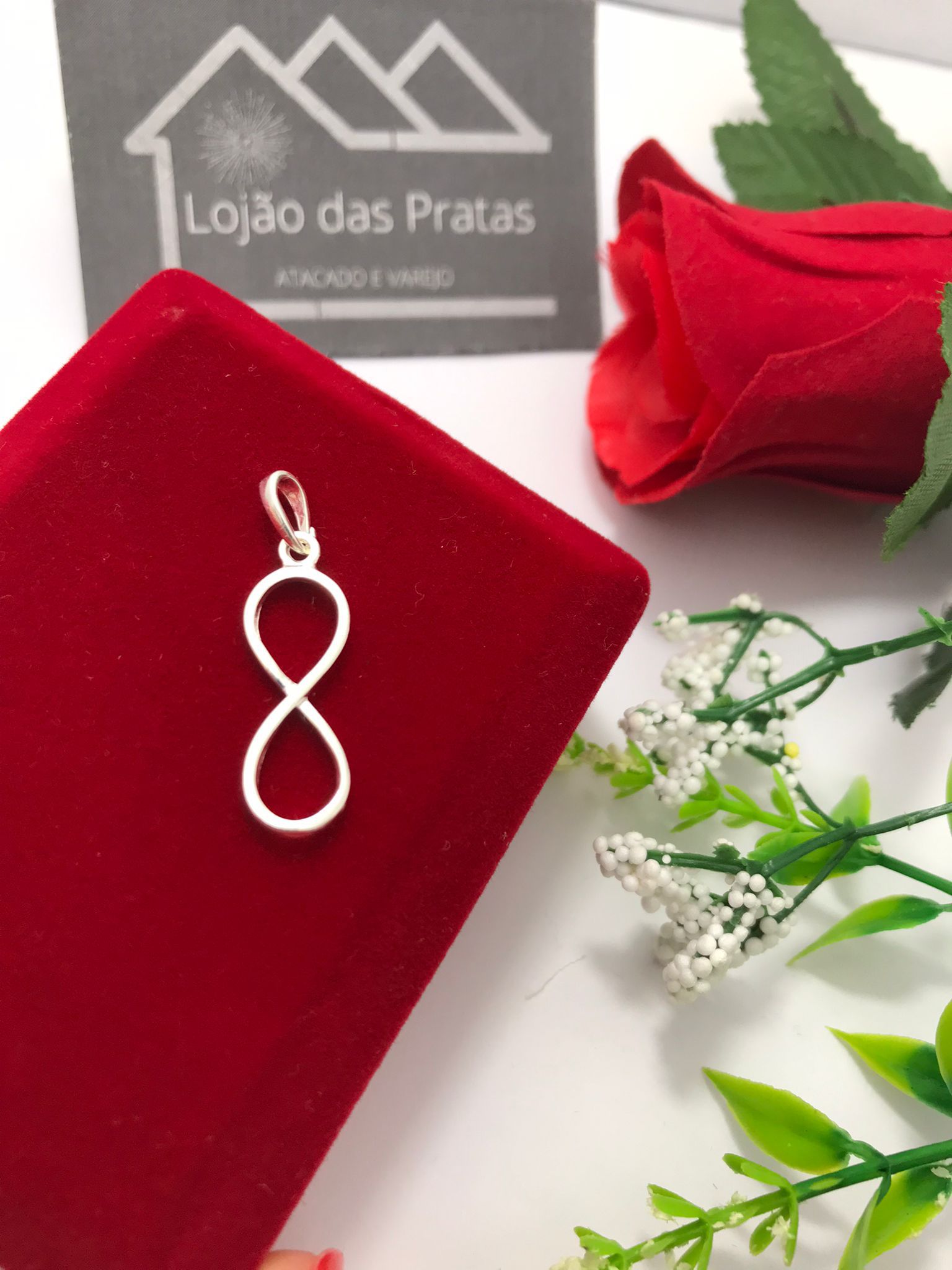 Pingente símbolo infinito de Prata 925 - Lojão das Pratas