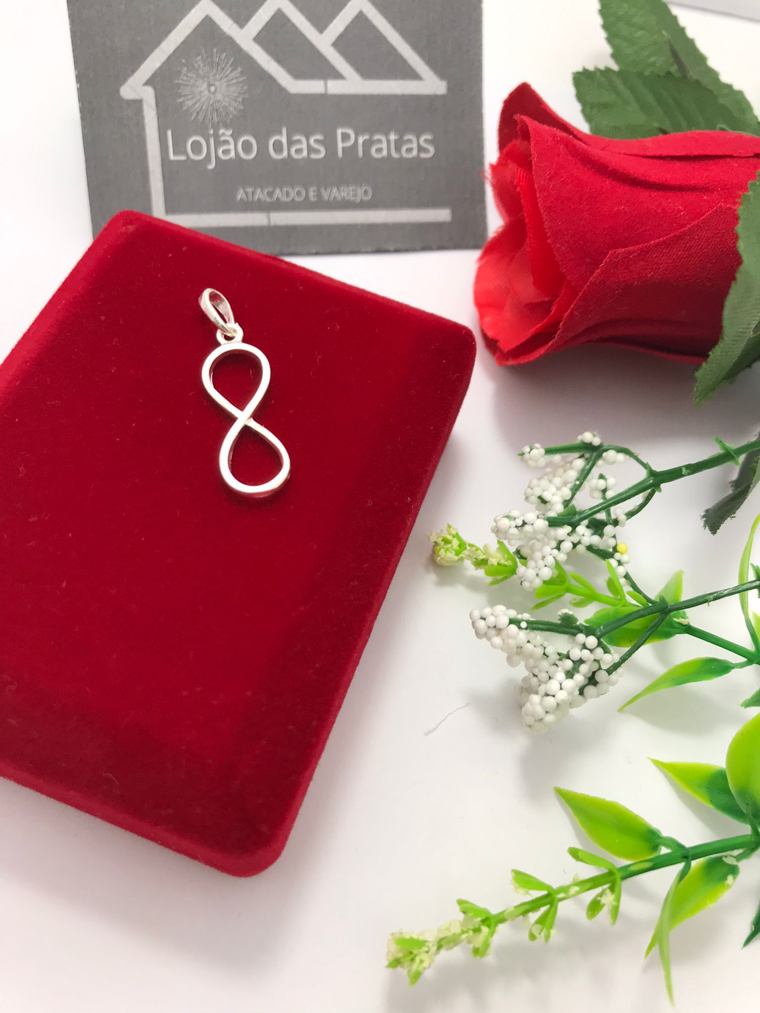 Pingente símbolo infinito de Prata 925 - Lojão das Pratas