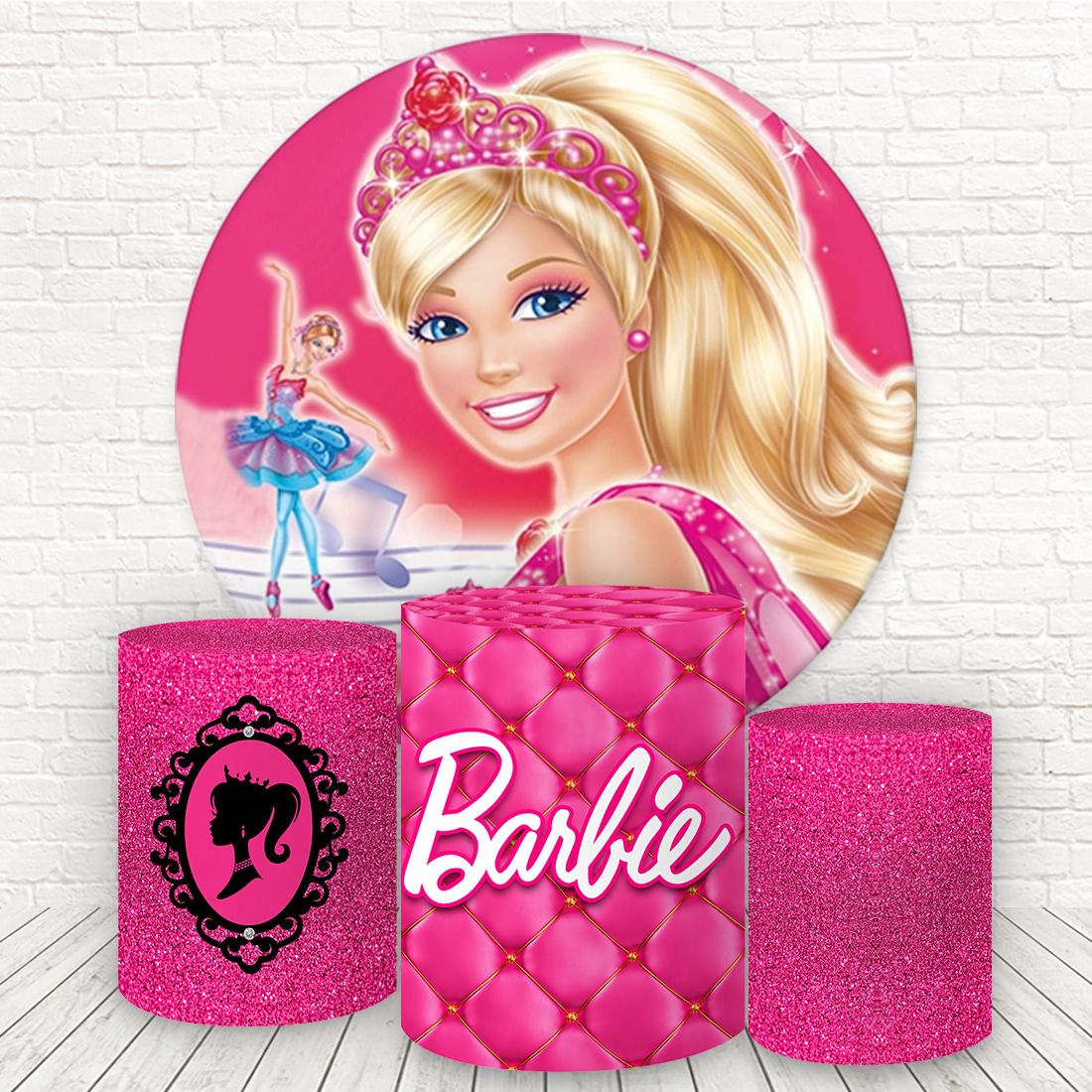 Painel Redondo Tecido Sublimado 3D Barbie WRD-3059 - Wear Sublimações