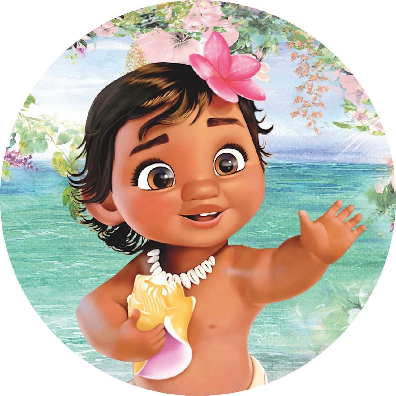 Painel Redondo Tecido Sublimado Moana 1,5 De Diam