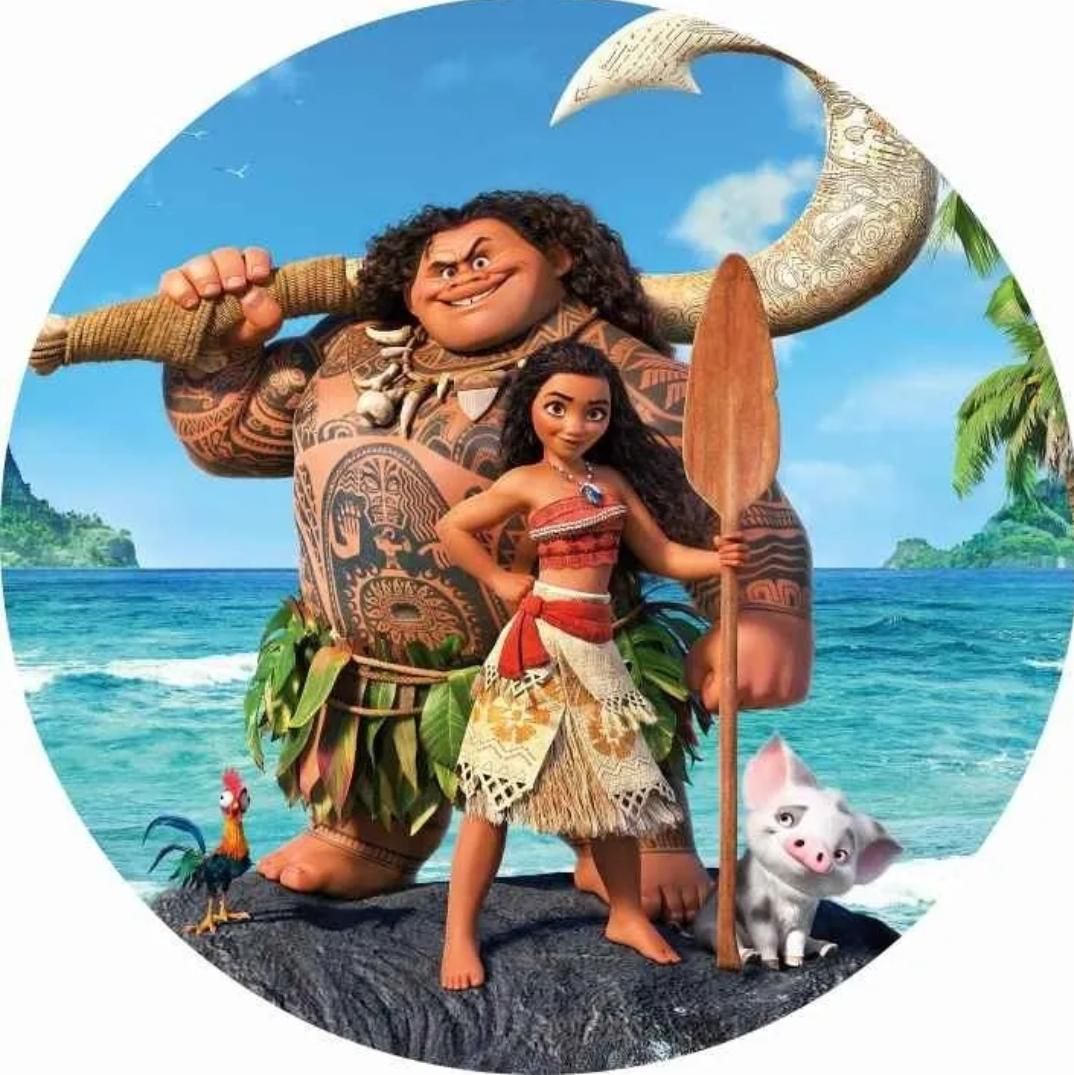 Painel Redondo Tecido Sublimado Moana 1,5 De Diam