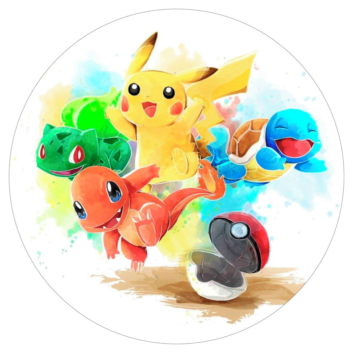 Painel Pokemon Redondo 1,3 a 1,5m em Tecido