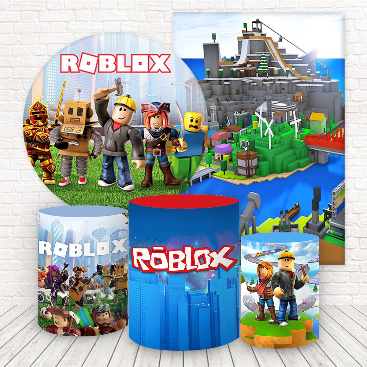 Painel Redondo Tecido Sublimado 3D Roblox WRD-1090 - Wear Sublimações