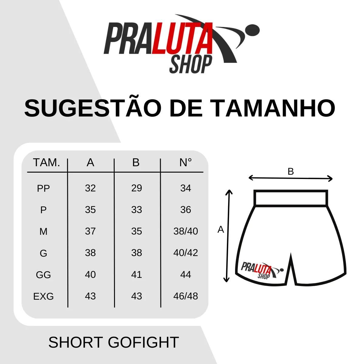 SHORT FIGHT MUAY THAI - FLAG AZUL NEON - GO FIGHT - PRALUTA SHOP