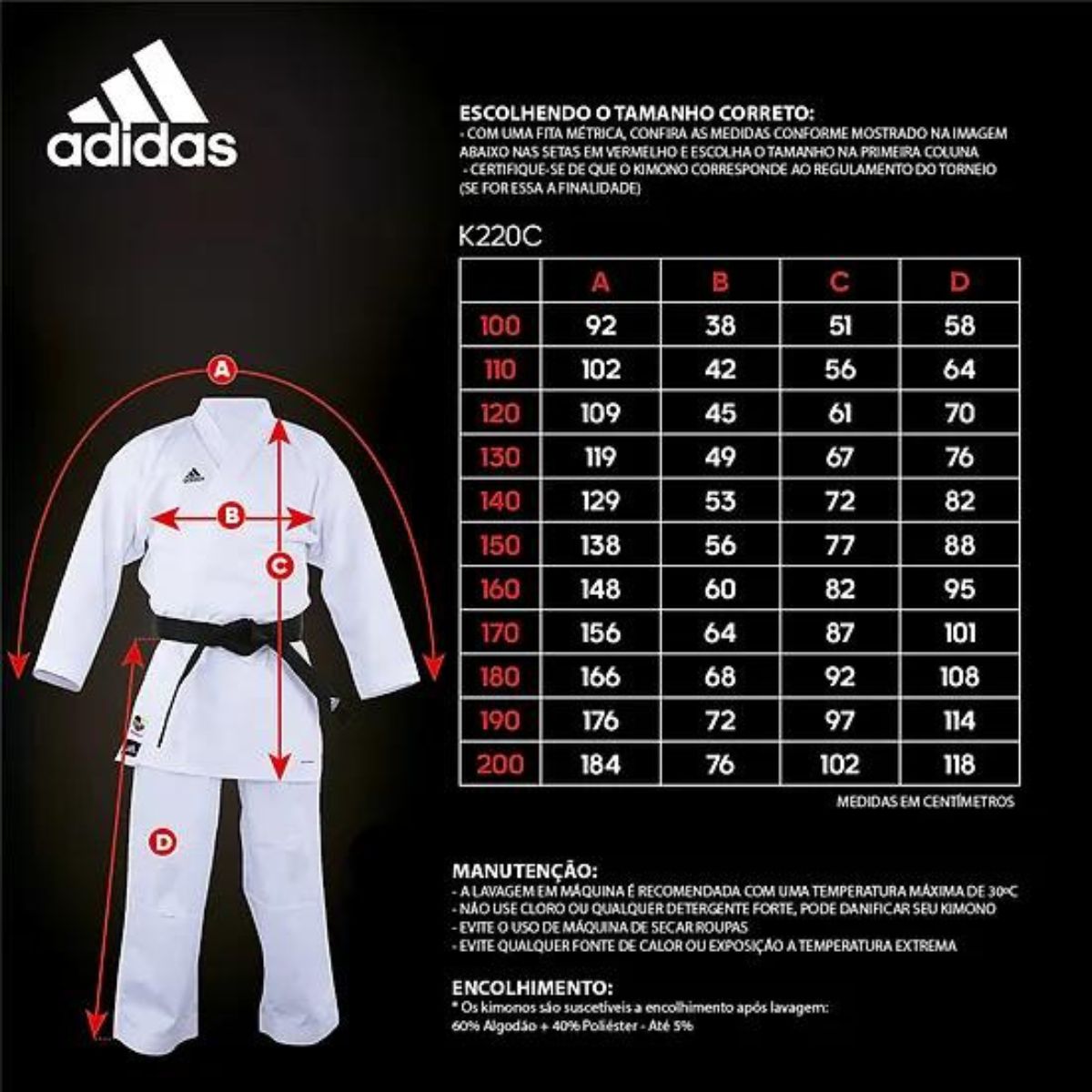 KIMONO KARATE CLUB K220C - BRANCO - ADIDAS - PRALUTA SHOP - Sua