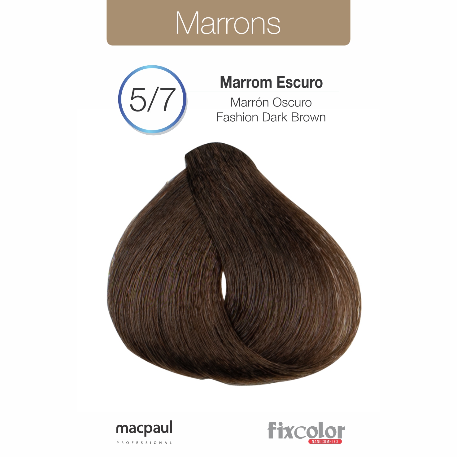 Fix Color 5/7 Marrom Escuro 60gr - Macpaul Professional