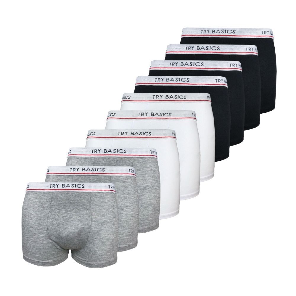 Kit cueca infantil juvenil boxer Trybasics - 10 Peças - Try Basics - O  melhor da moda básica