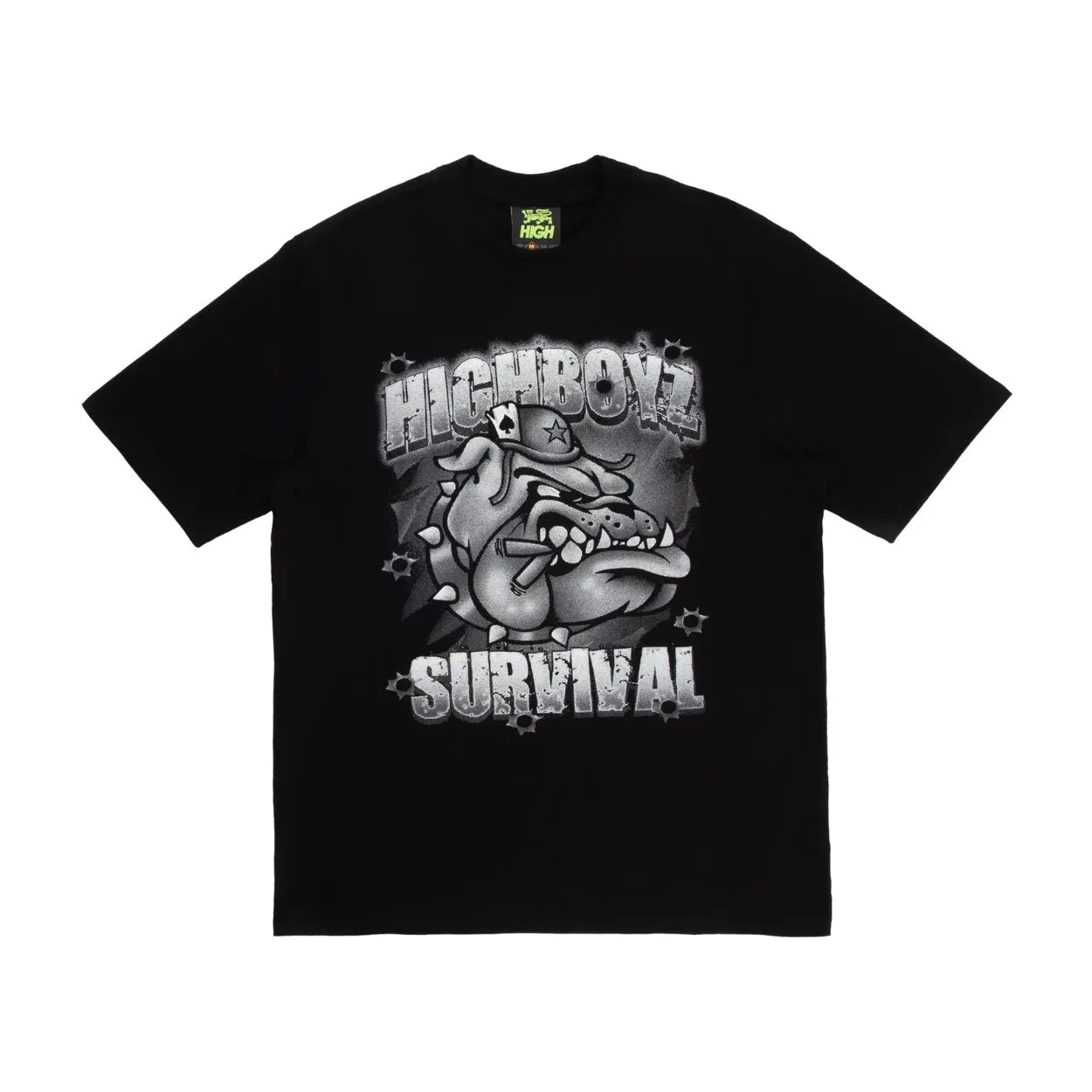 CAMISETA HIGH TEE DOG HIGH x SURVIVAL BLACK - Jhows Surf Street