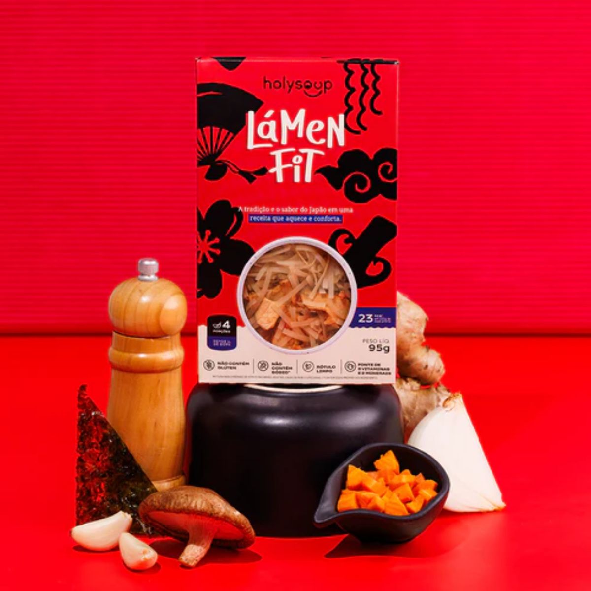 Sopa Lámen Fit Japonesa com Cogumelo Shitake Holy Soup - 95g - Meu