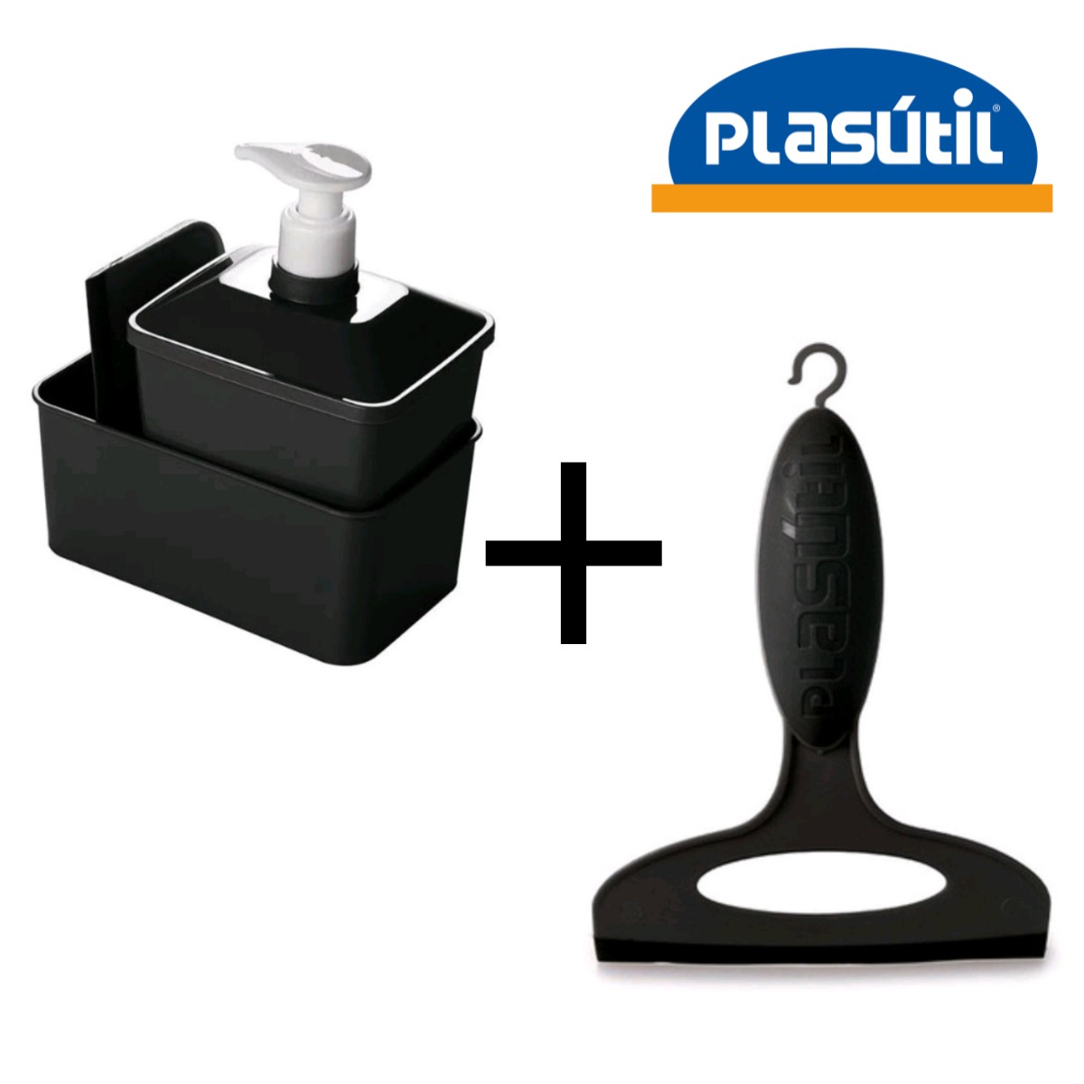 Kit Conjunto Porta Detergente Com + 1 Rodinho Preto Plasútil - JJ fast  Importações - produtos importados, eletrônicos e cuidado pessoal