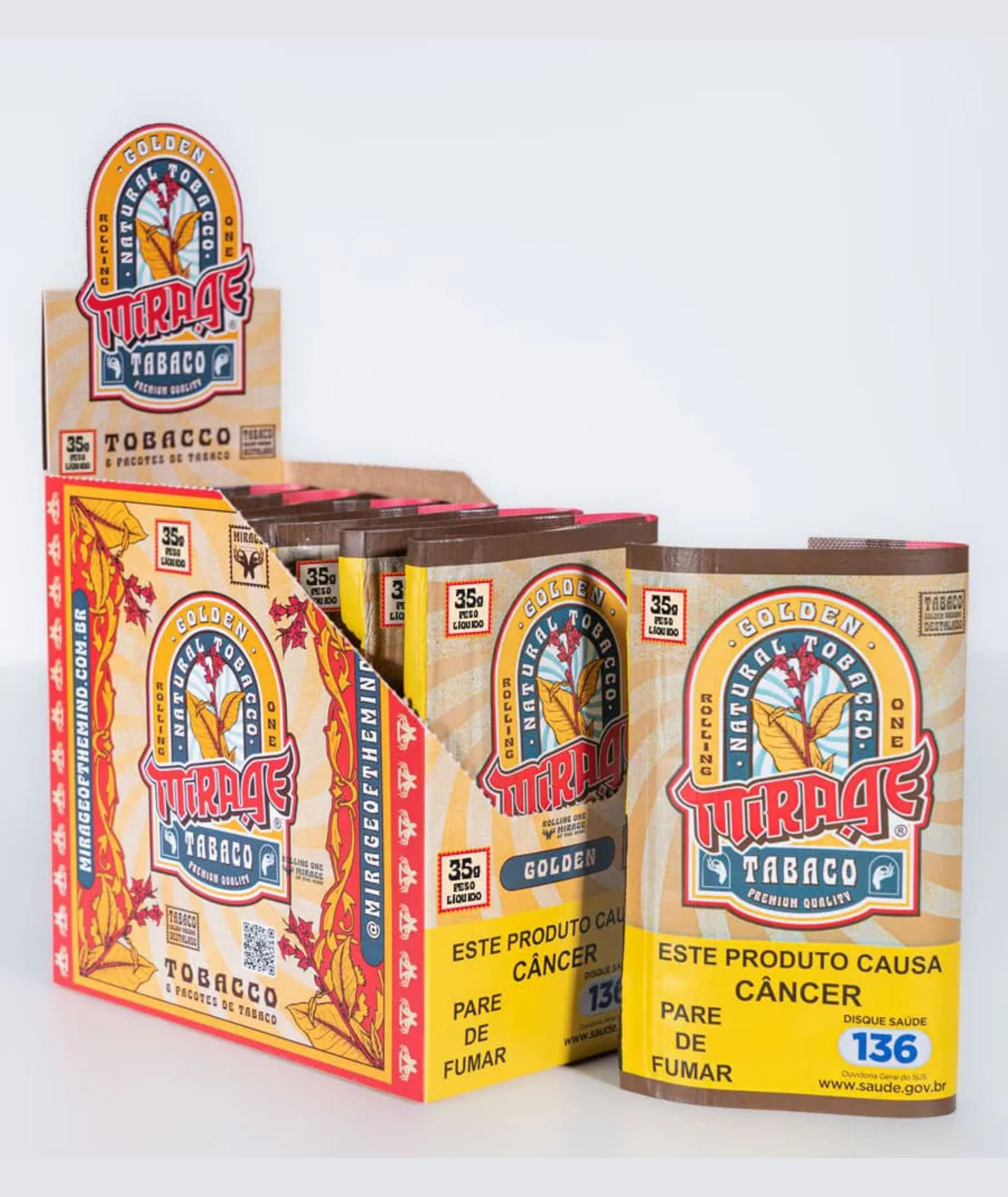 Tabaco Mirage Golden 35g Blend Virginia Equilibrado Médio Impacto