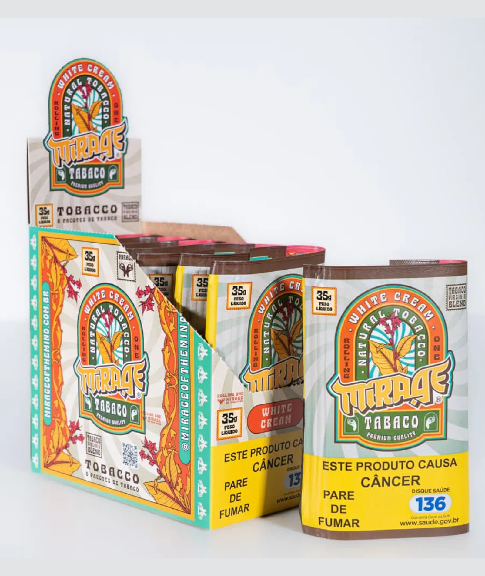 Tabaco Mirage White Cream 35g Blend Virginia Claro Suave - Urban Haze  Tatuap  Headshop, Growshop, Tabacaria e Loja de Convenincia em SP