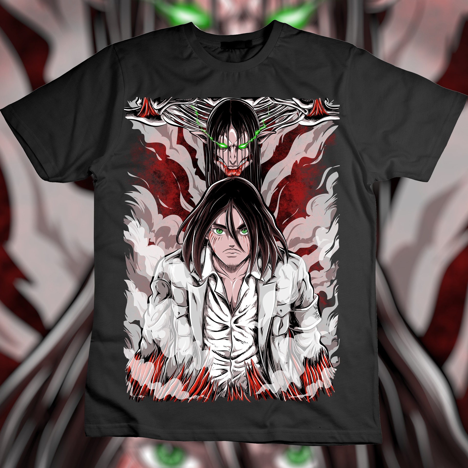 Camisetas anime estampa Attack on Titan - Camisetas anime 30.1 penteada e  reforçada, 100% algodão estampa no tamanho Gigante!