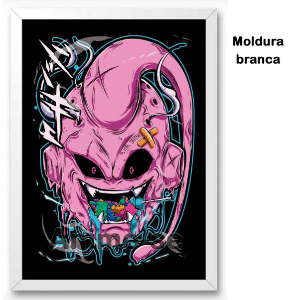 Quadro Grande Decorativo 60x40 Desenho Majin Boo Dragon Ball Arte