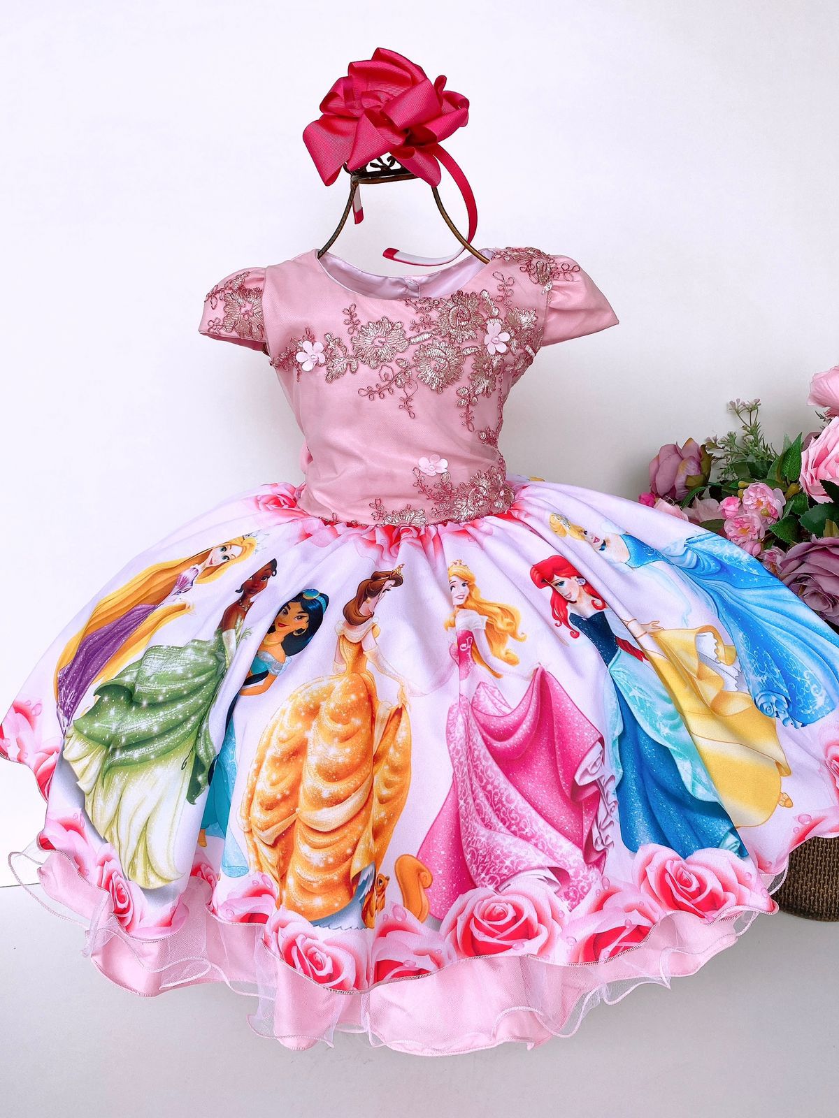 Vestido Infantil Temático Princesas Lindos