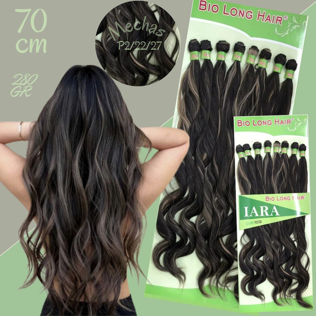 Cabelo Orgânico Cacheado Bio Vegetal Humano Pacotão - 70 Cm