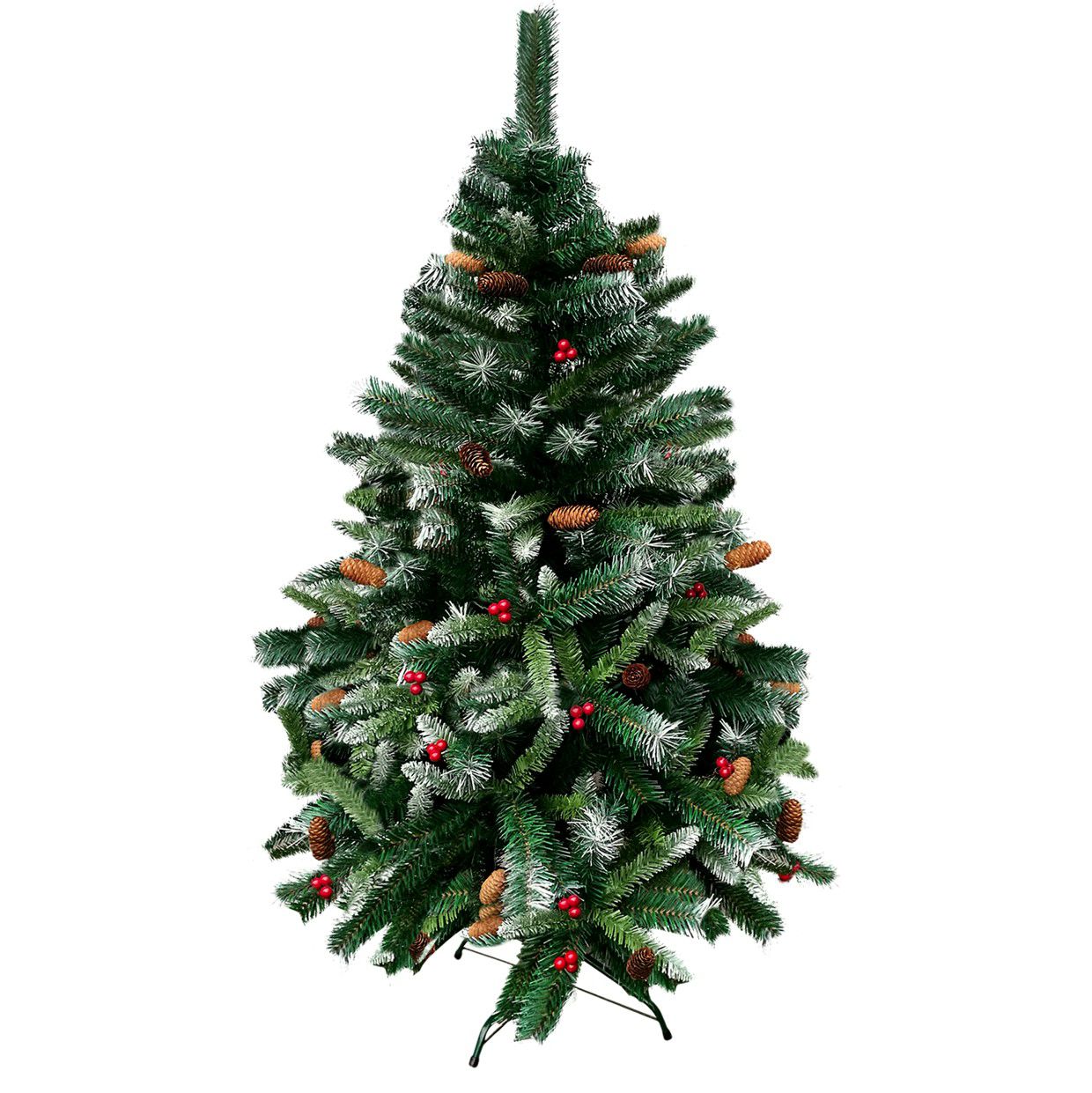 Árvore Natal Decorada 60m Com 55 Enfeites Pinheiro 50 Galhos