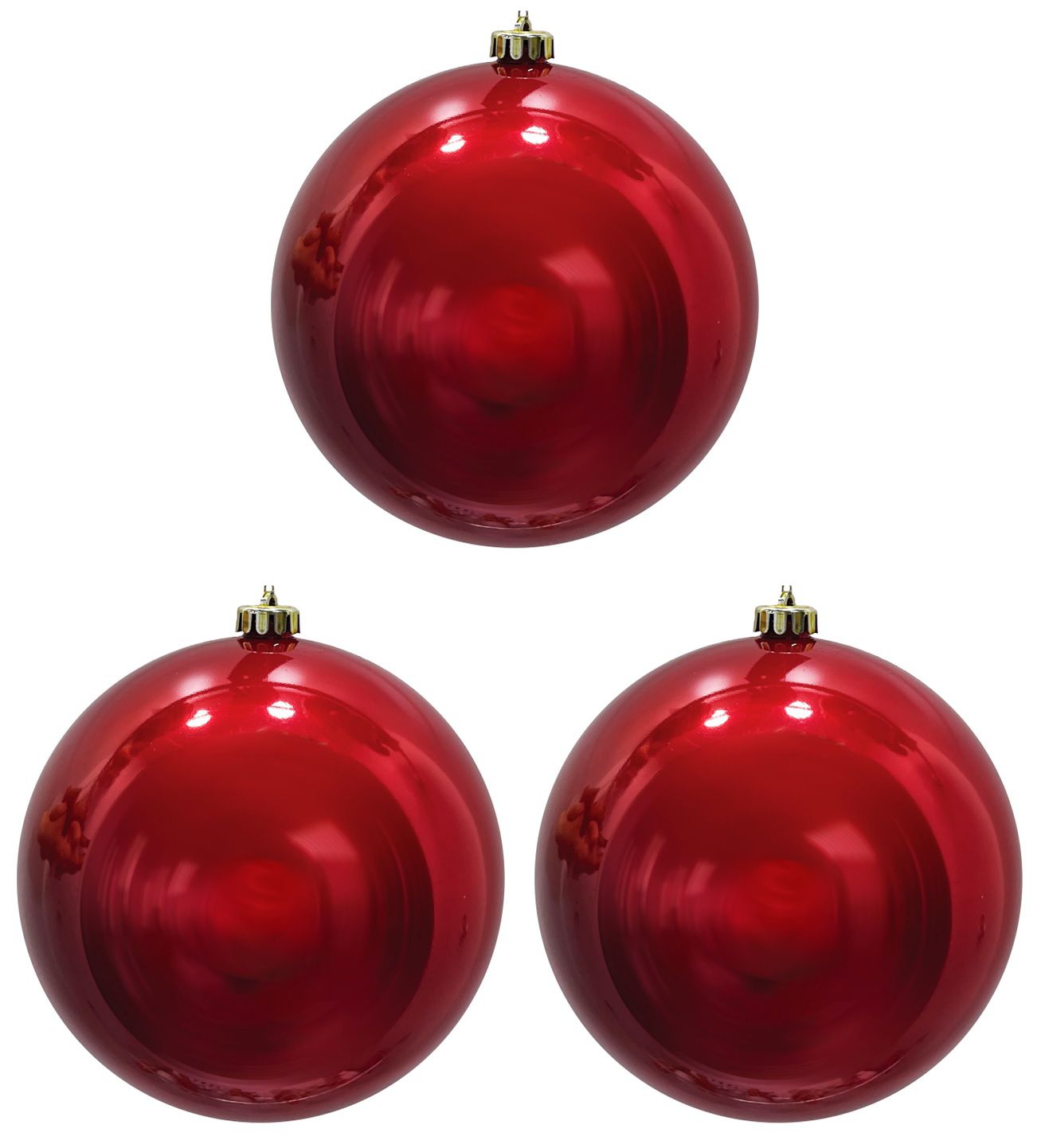 Jogo 3 Bolas Decorada Vermelho e Verde 8cm Natal