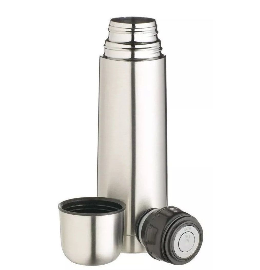 Garrafa Termica Agua Vermelho 1 Litro Inox Dupla Parede Café