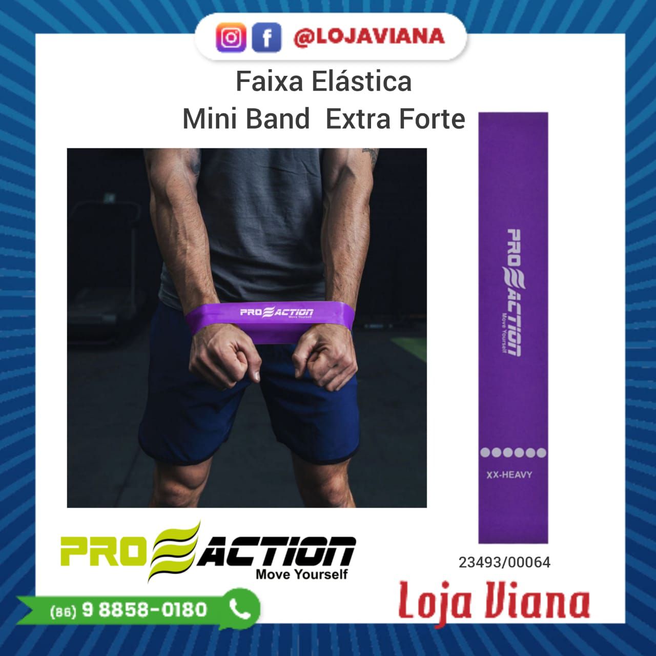 Faixa Elástica Mini Band Extra Forte - Loja Viana