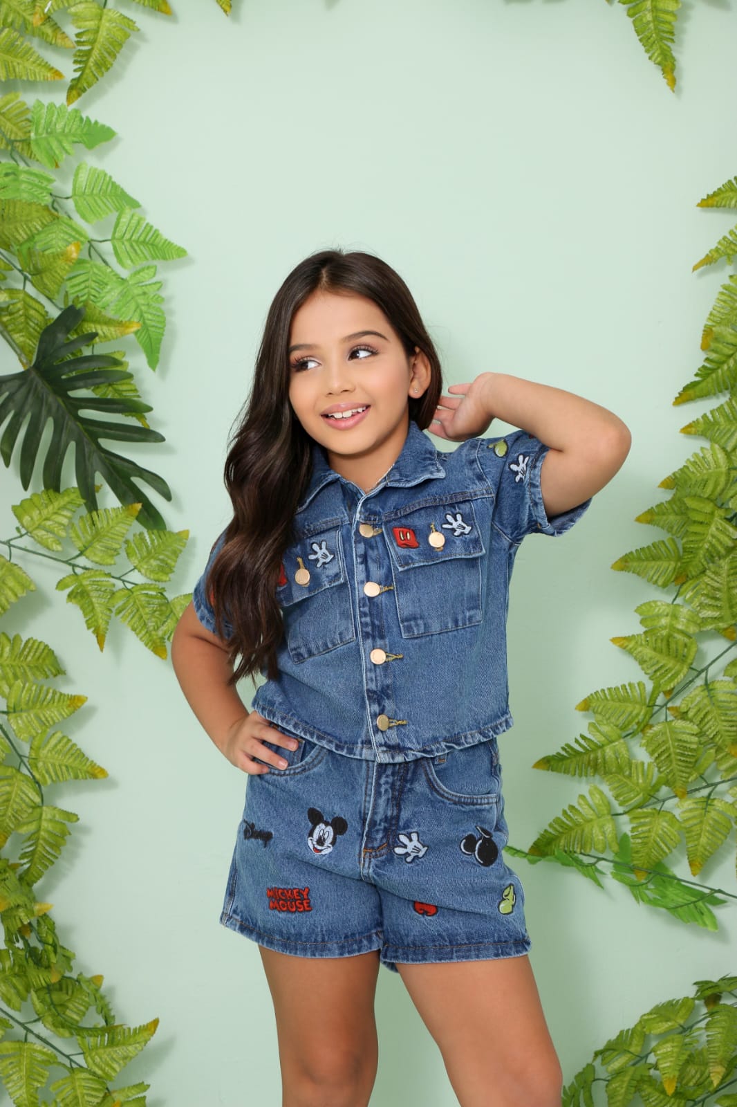 Conjunto Infantil CalÇa Jeans Bebe Feminina Cala Cargo Jeans