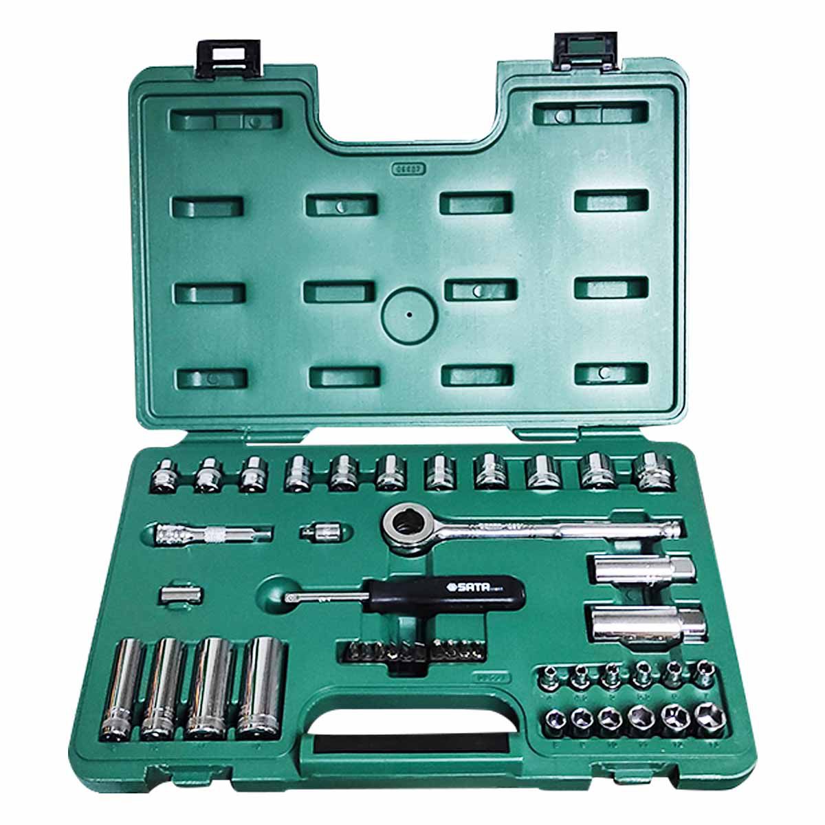 Jogo de Soquete Sextavado Polega 1/4 e 3/8 44Pç SATA ST09527
