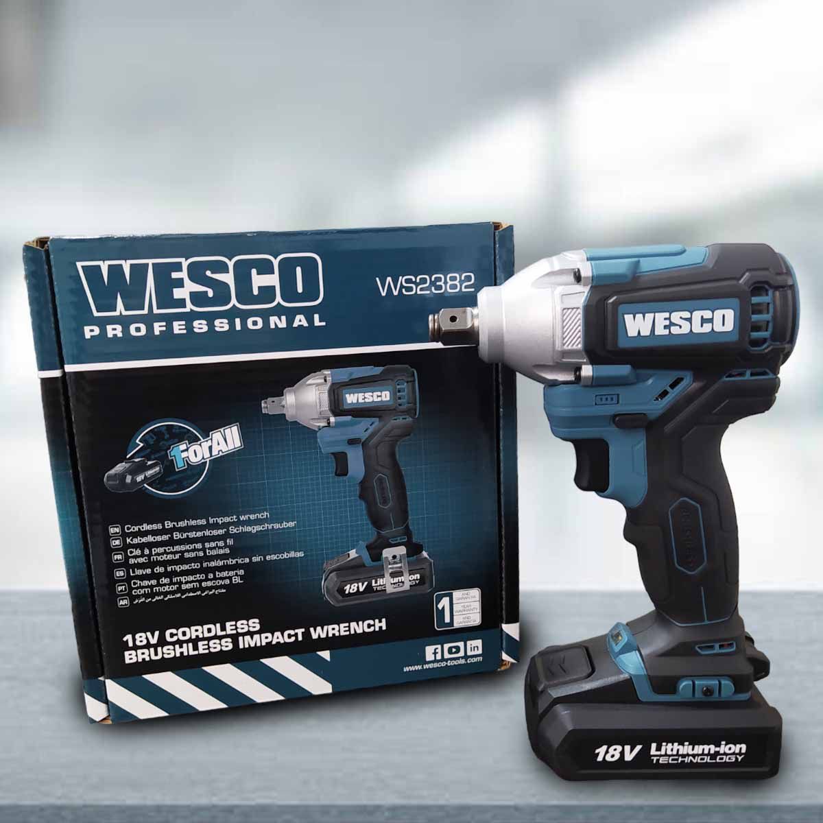 Chave Impacto Brushless 1/2 300 Nm Bateria 18v WS2382 WESCO