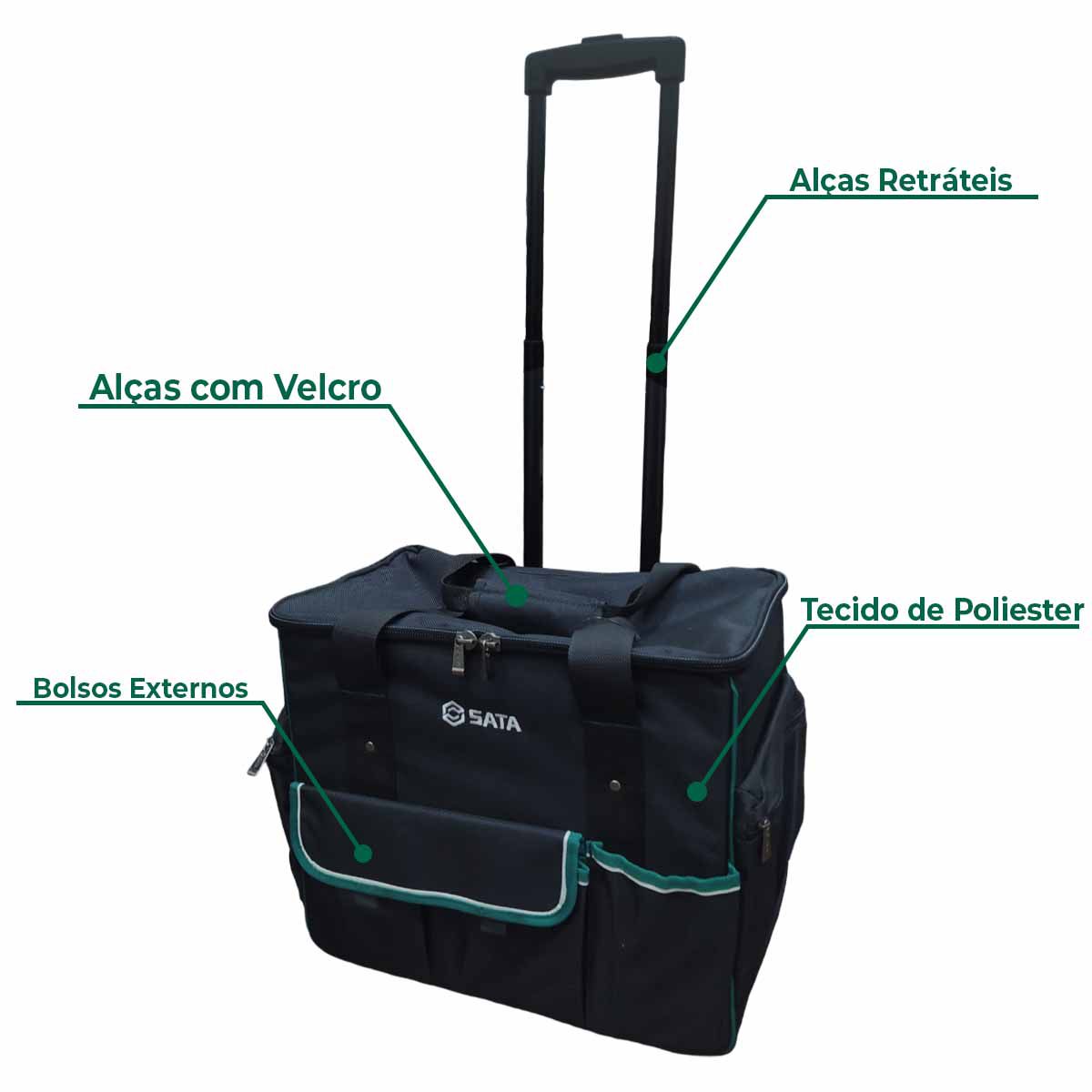 Bolsa de Ferramentas com Rodas 19 SATA ST95188 - Parafusos e