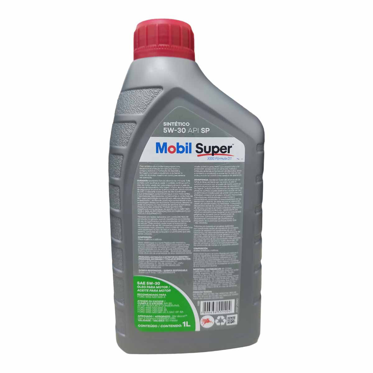 Óleo para Motor 5W 30 API SP Dexos 1 GM Gen3 Sintetico MOBIL