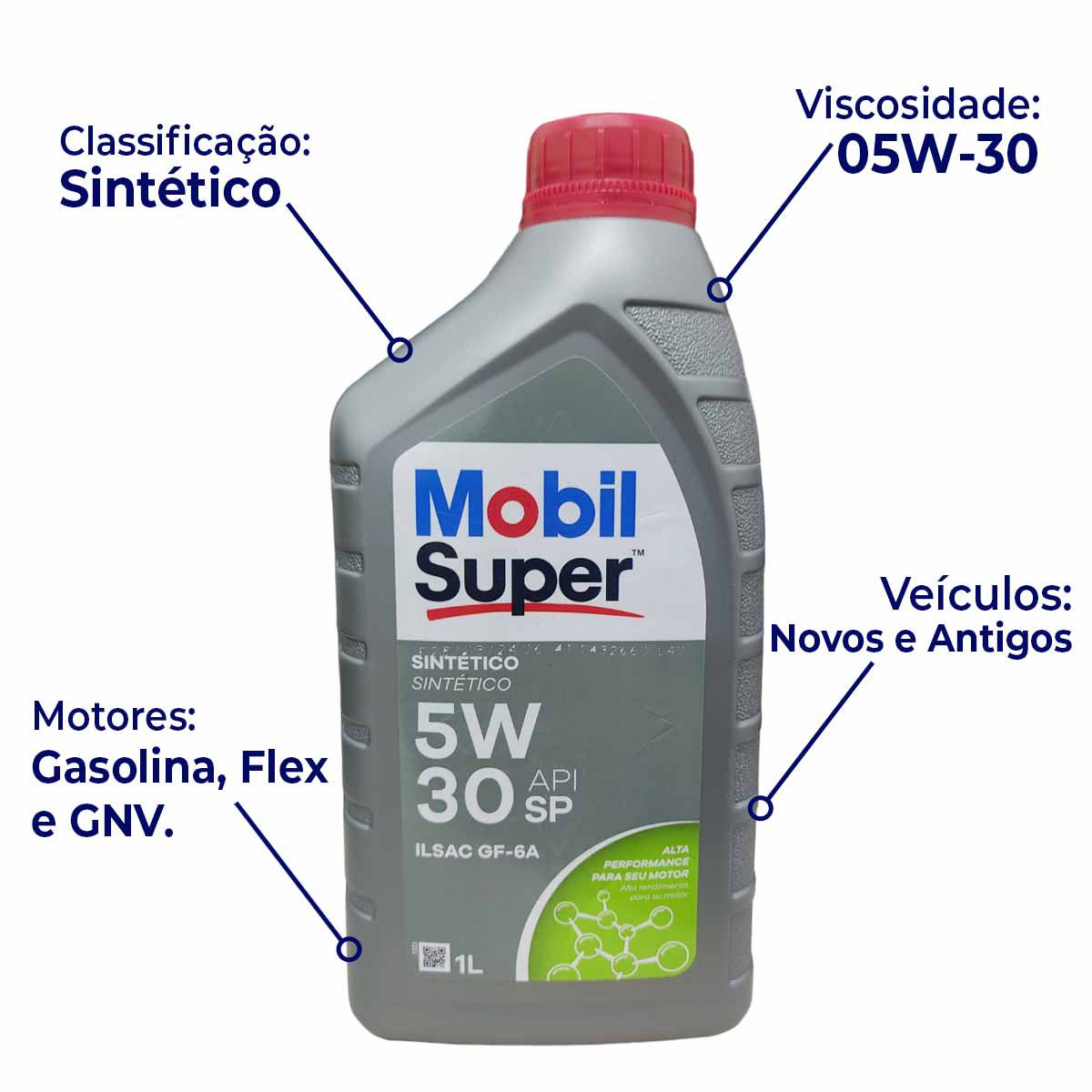 Óleo para Motor 5W 30 API SP Ilsac GF6A Sintetico 1L MOBIL