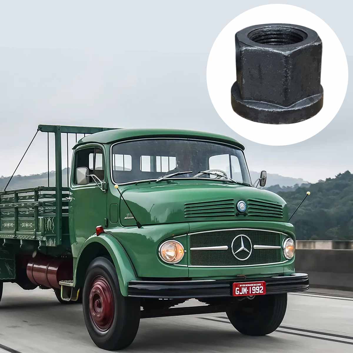 Porca de Roda M20 Fio 1,25 Chave 30mm 1111/1113 Mercedes - Parafusos e  Ferramentas Especiais