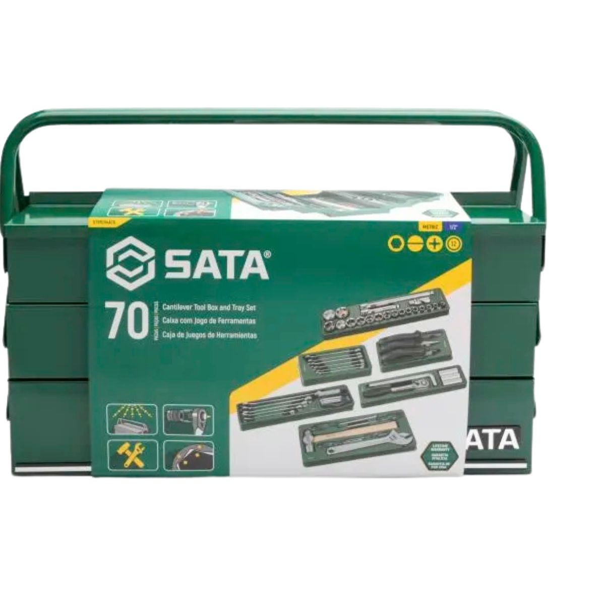 Caixa de Ferramenta Completa 70PÇ Estriado SATA ST95104A70