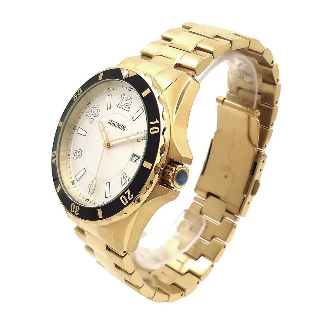 Relógios Web Shop - Loja Oficial Loja Credenciada Relógio Magnum Masculino  Ref: Ma34610h Casual Dourado