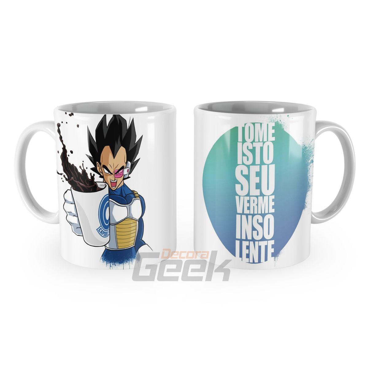 Caneca Dragon Ball Anime Geek Vegeta God e Vegeta Blue