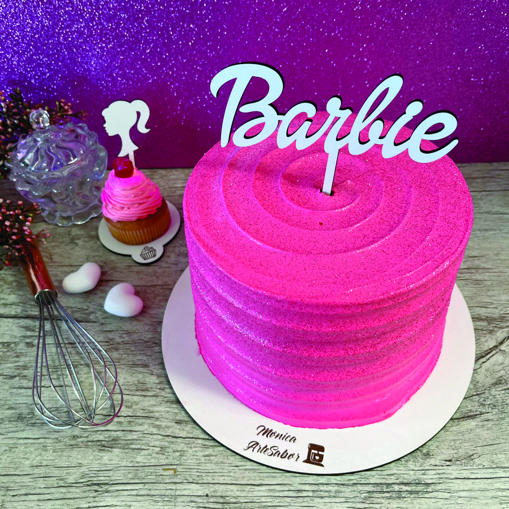 Topo De Bolo Personalizado Aniversário Barbie
