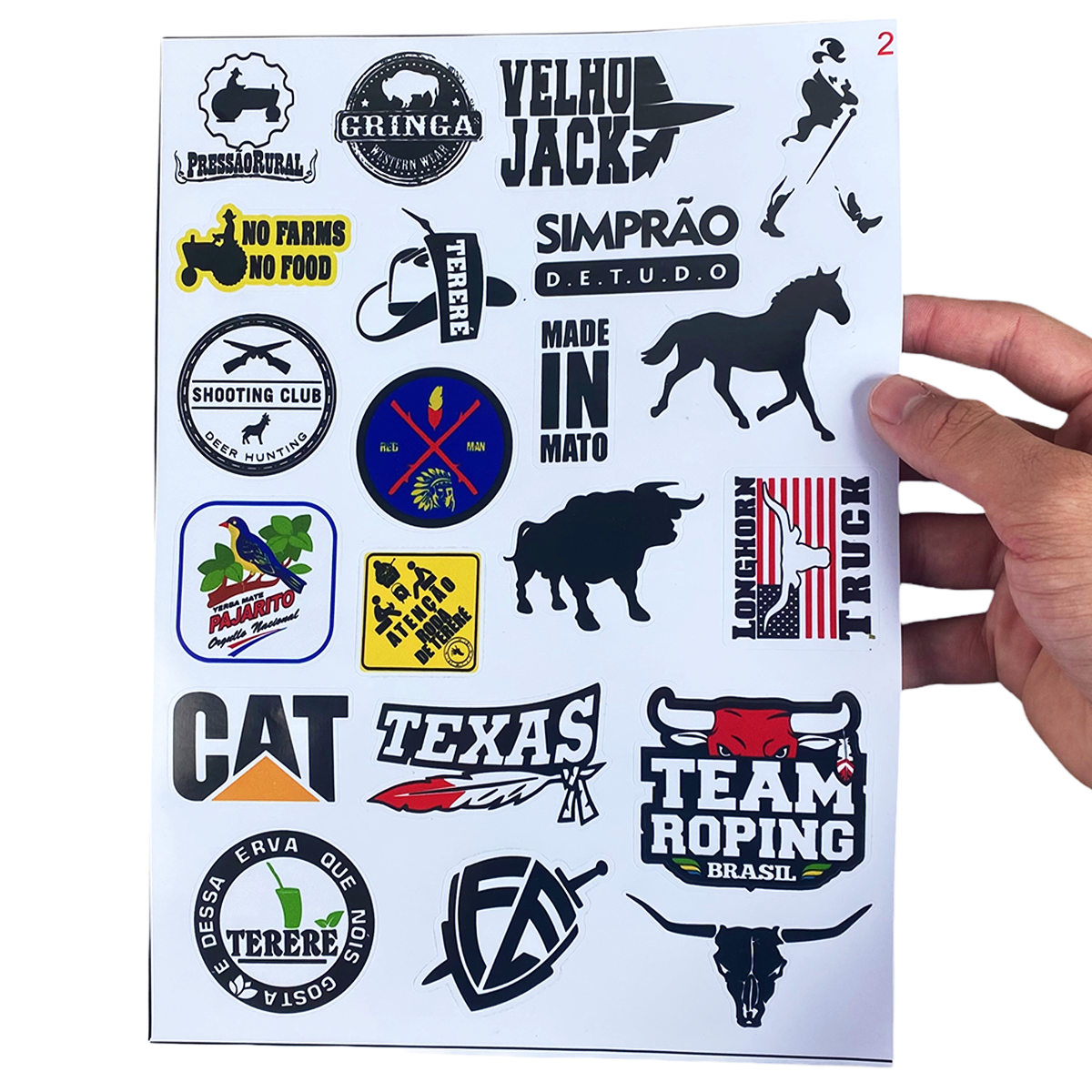 Cartela de adesivos Vinilicos para Copo Garrafa de Tereré Agro Campo 2 ...
