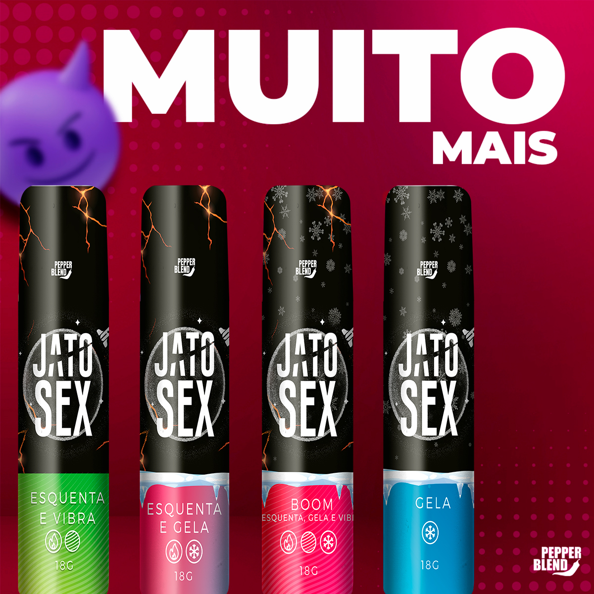 Jato Sex Esquenta E Vibra 18g Gel Excitante Comestível Pepper Blend Pedido Secreto