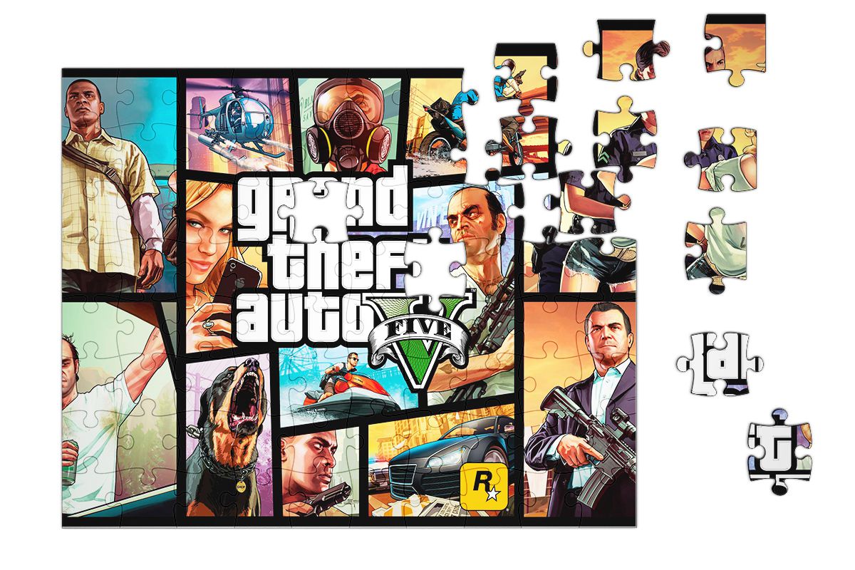 Quadro Decorativo A3 GTA V FIVE, GAMER, games, jogo