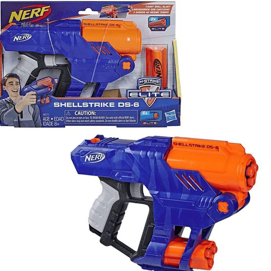 Lançador Dardos Nerf Brinquedo Shellstrike ds-6 Elite E6171 em